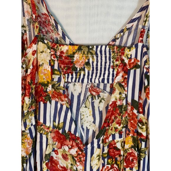 NWT VIBE Apparel Striped & Floral Sleeveless Sundress With Adjustable Straps - Picture 3 of 13